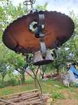 Lampa electrica de tavan, din cupru, vintage, anii 70