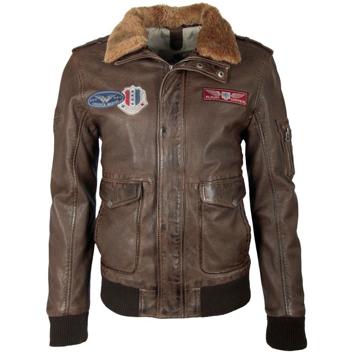 Geaca piele naturala Gipsy model aviator marime 2XL