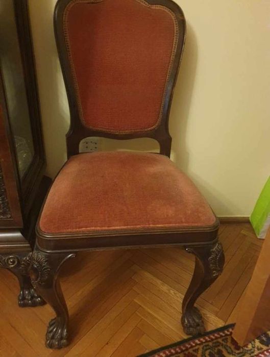Mobila antica din lemn masiv (Lengyel, Chippendale) de sufragerie