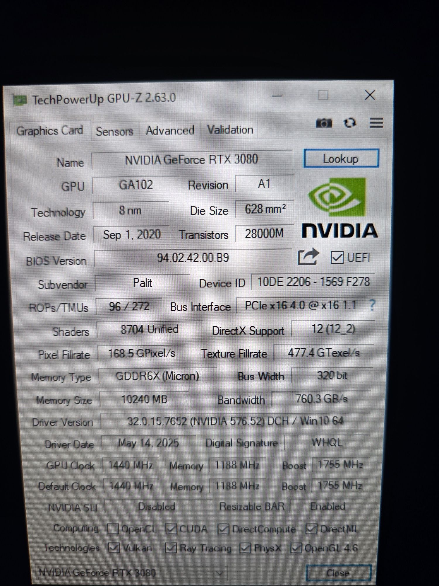Palit Gamerock 3080 10gb