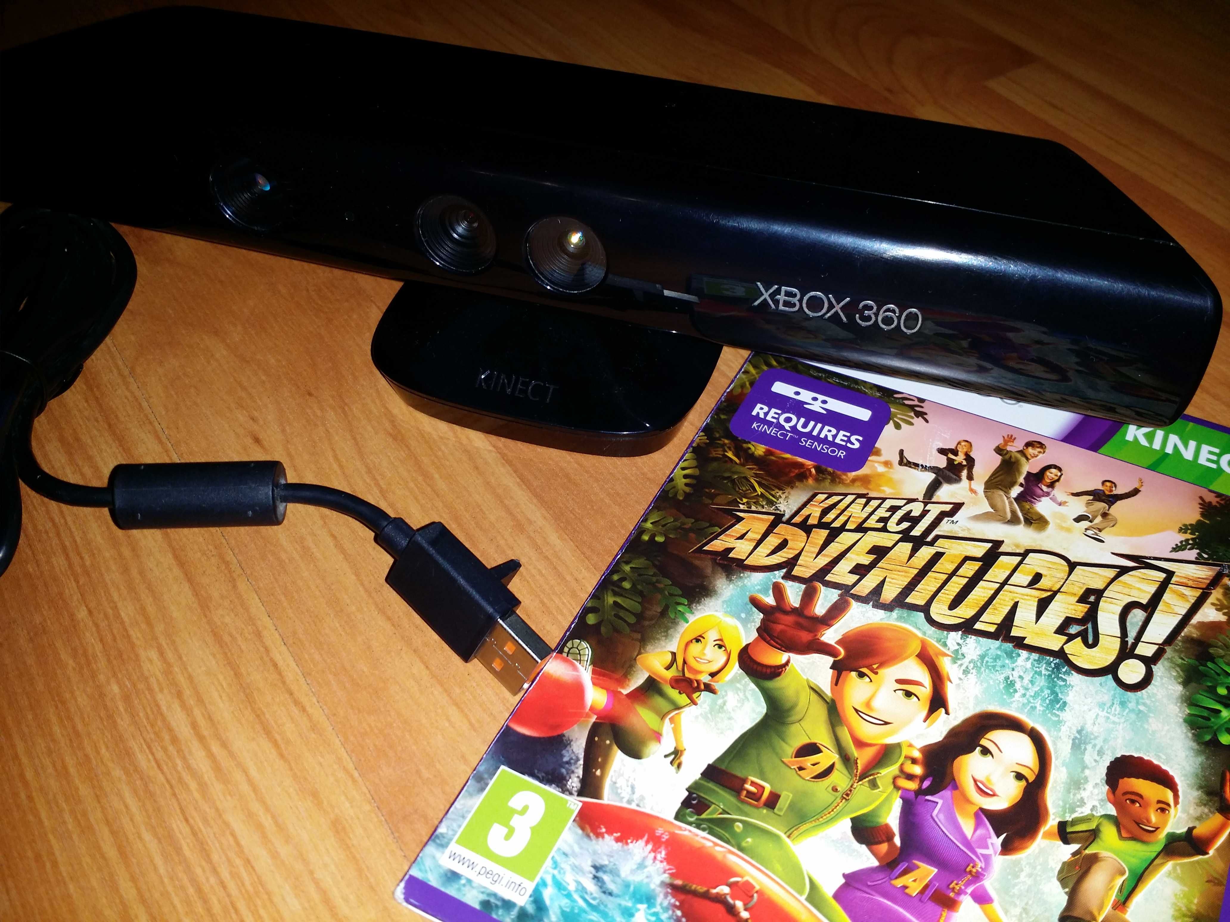 Senzor Kinect pentru Xbox 360 + joc Kinect Adventures
