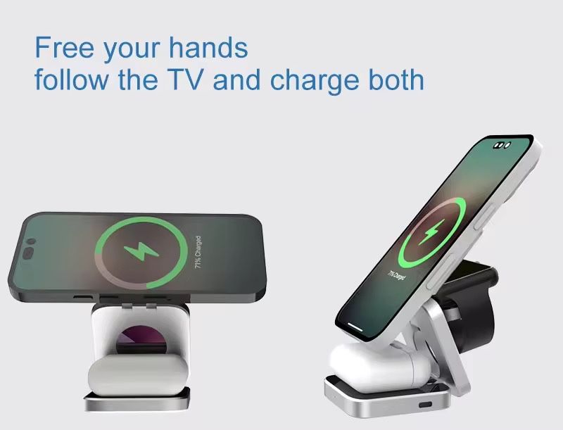 3 в 1 Безжично зарядно 30 W за iPhone, Airpods и Apple Watch