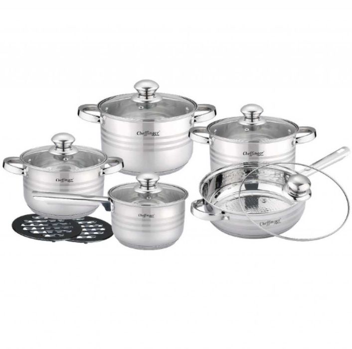 Комплект съдове за готвене, Cheffinger, 12 части