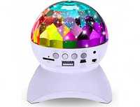 Glob LED roitativ Disco party portabil cu acumulator intern boxa BT