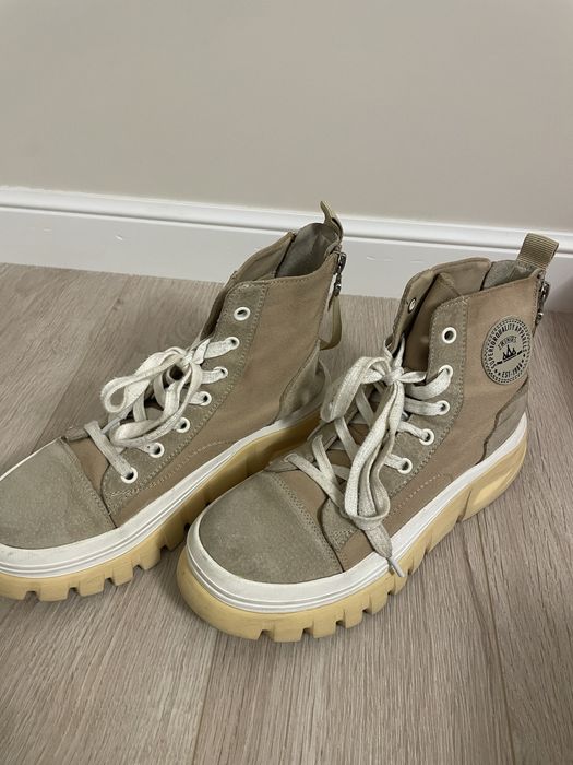 кеды бежевые с плотформой