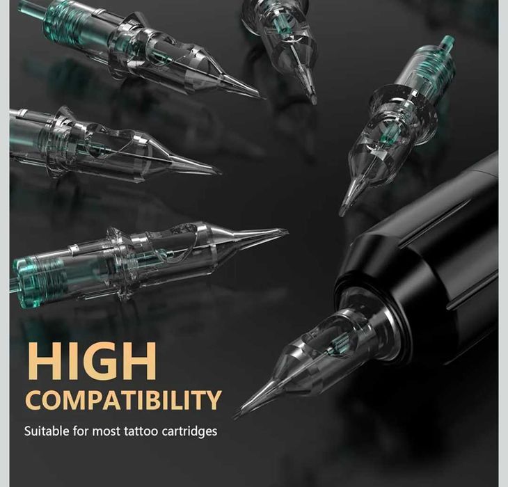 Stigma безжичен голям комплект за татуировки с игли и 2 батерии нов