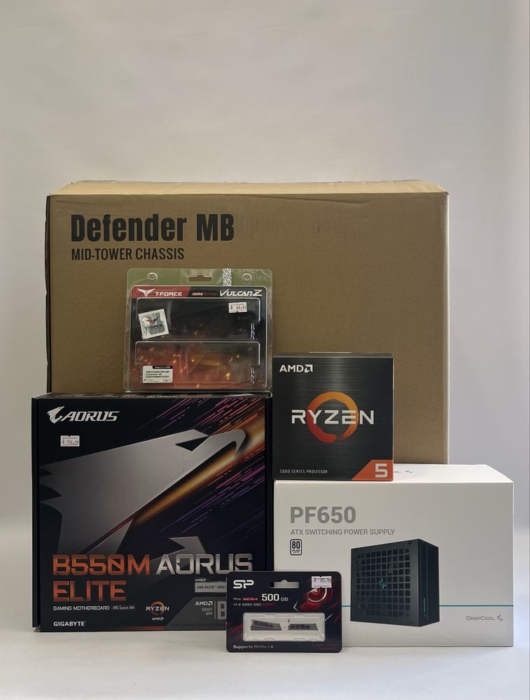 Геймърски компютър AMD Ryzen 5 5500, RTX 4060 Ti 16GB, 16GB ram