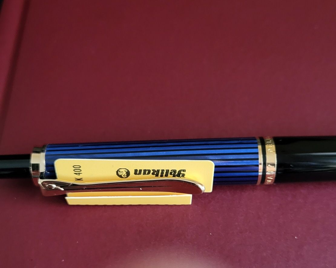 Pix Pelikan Souveran K400, negru albastru, Au24k, NOU.