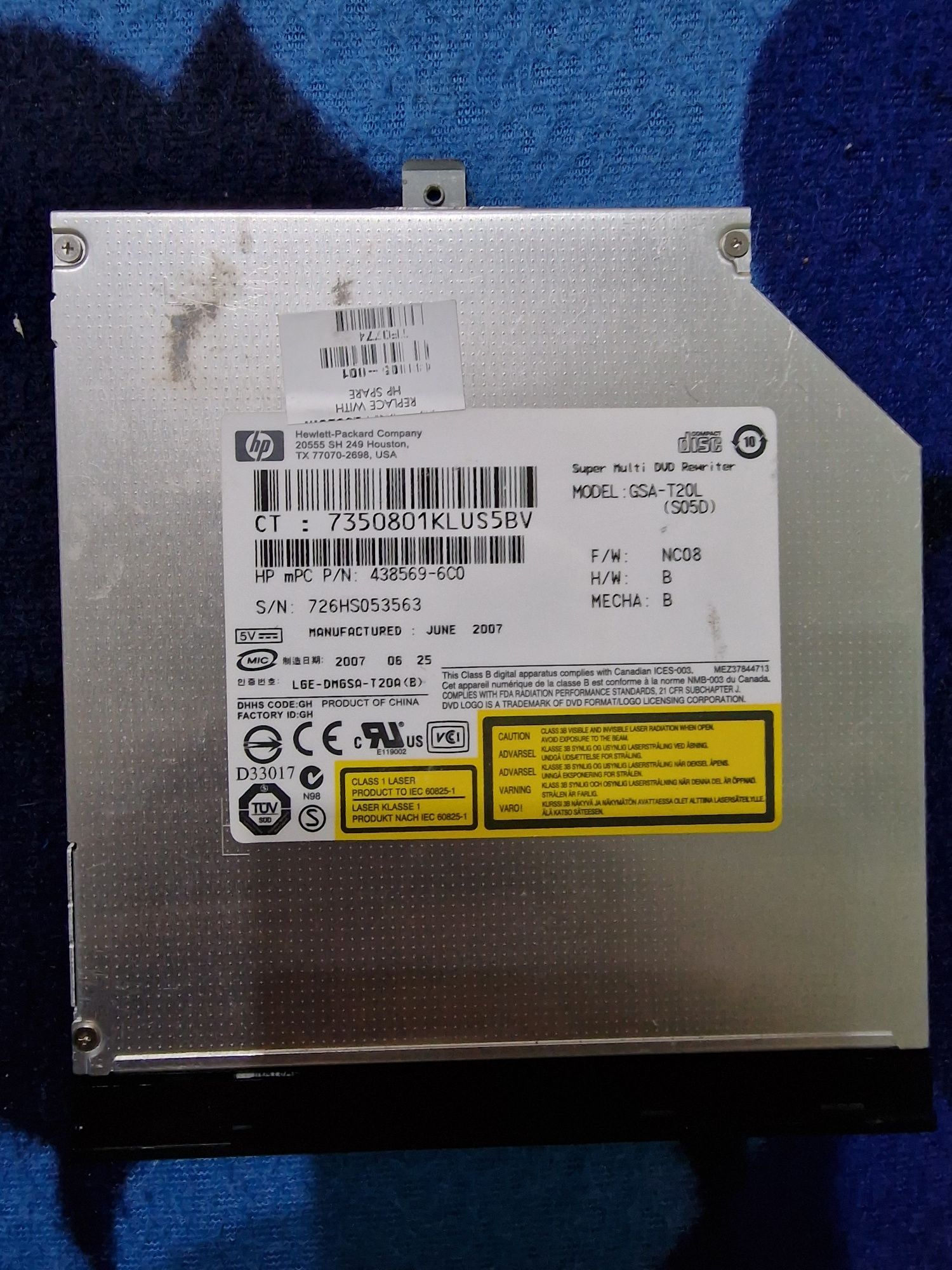 DVD RW HP Pavilion DV 9500