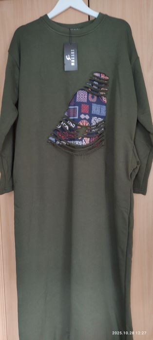 Трикотажное этноплатье в пол