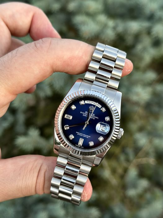 rolex daydate blue dial 36,mm lady