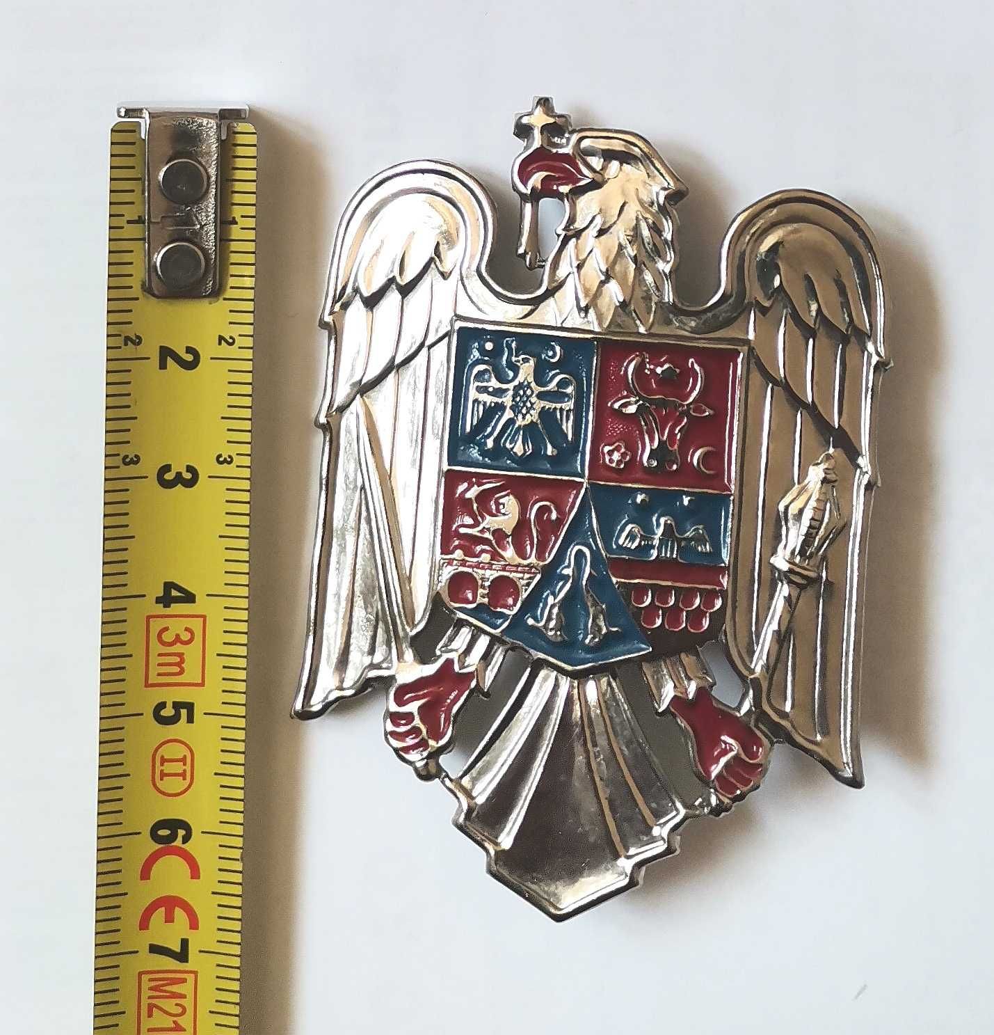 Emblema metalica Vultur Insigna cuc coifura Vama dim. 4,5x6,5cm