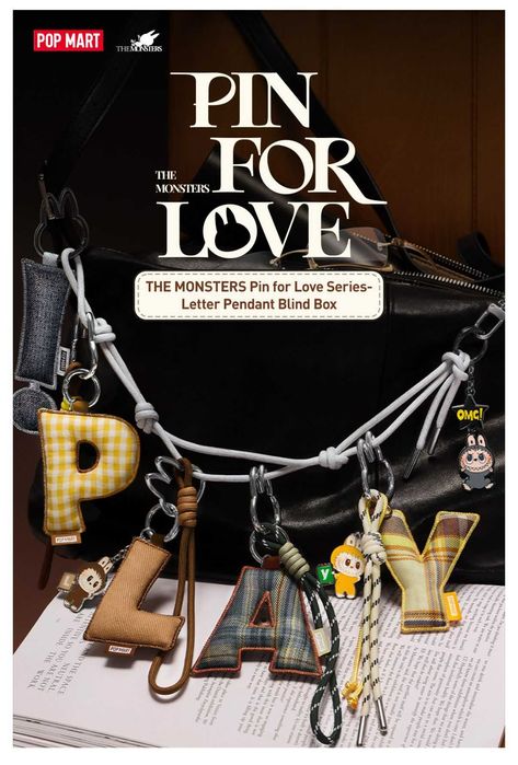 Labubu Pin For Love breloc litere A-M original Popmart set complet
