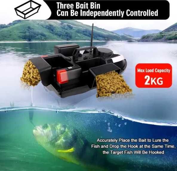 Лодка За Захранка ZV6 GPS-100 Точки 3 Изхвърлящи Коша Най-Новия Модел