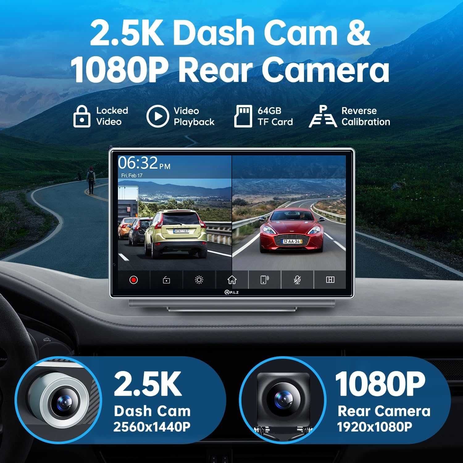 Мултимедия PLZ 7" Apple и Android Carplay, две камери