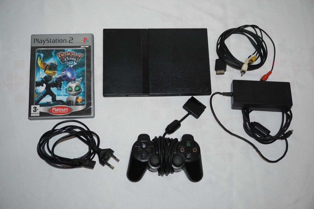 Sony Playstation 2 Slim SCPH 75004 + Оригинален Джойстик + Игра