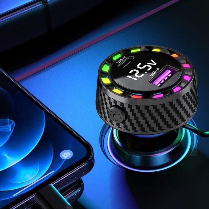 бързо зарядно за телефон в кола , usb c 2 порта адаптер за зарядно ...