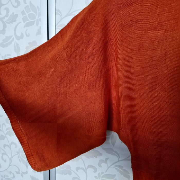 Pulover ETIC portocaliu – croială chic, mâneci largi, mărime S