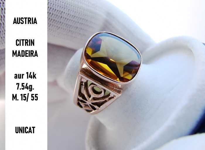 Inel Aur 14K Cu Citrin Madeira Austria