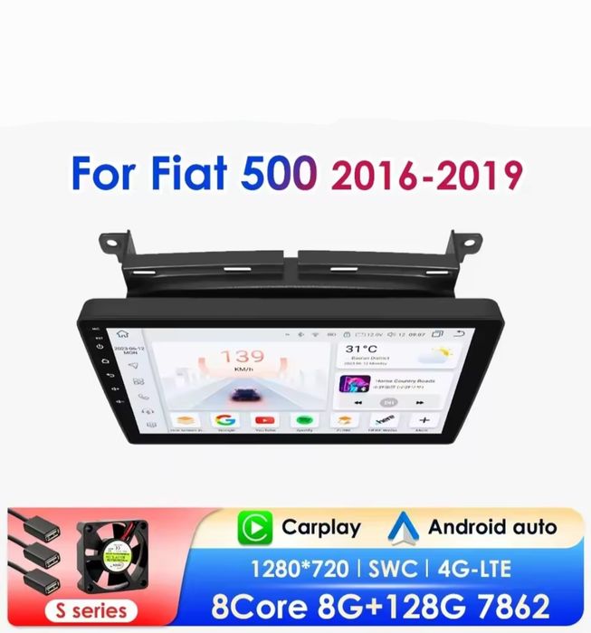 Navigatie Android Fiat500 Waze YouTube GPS