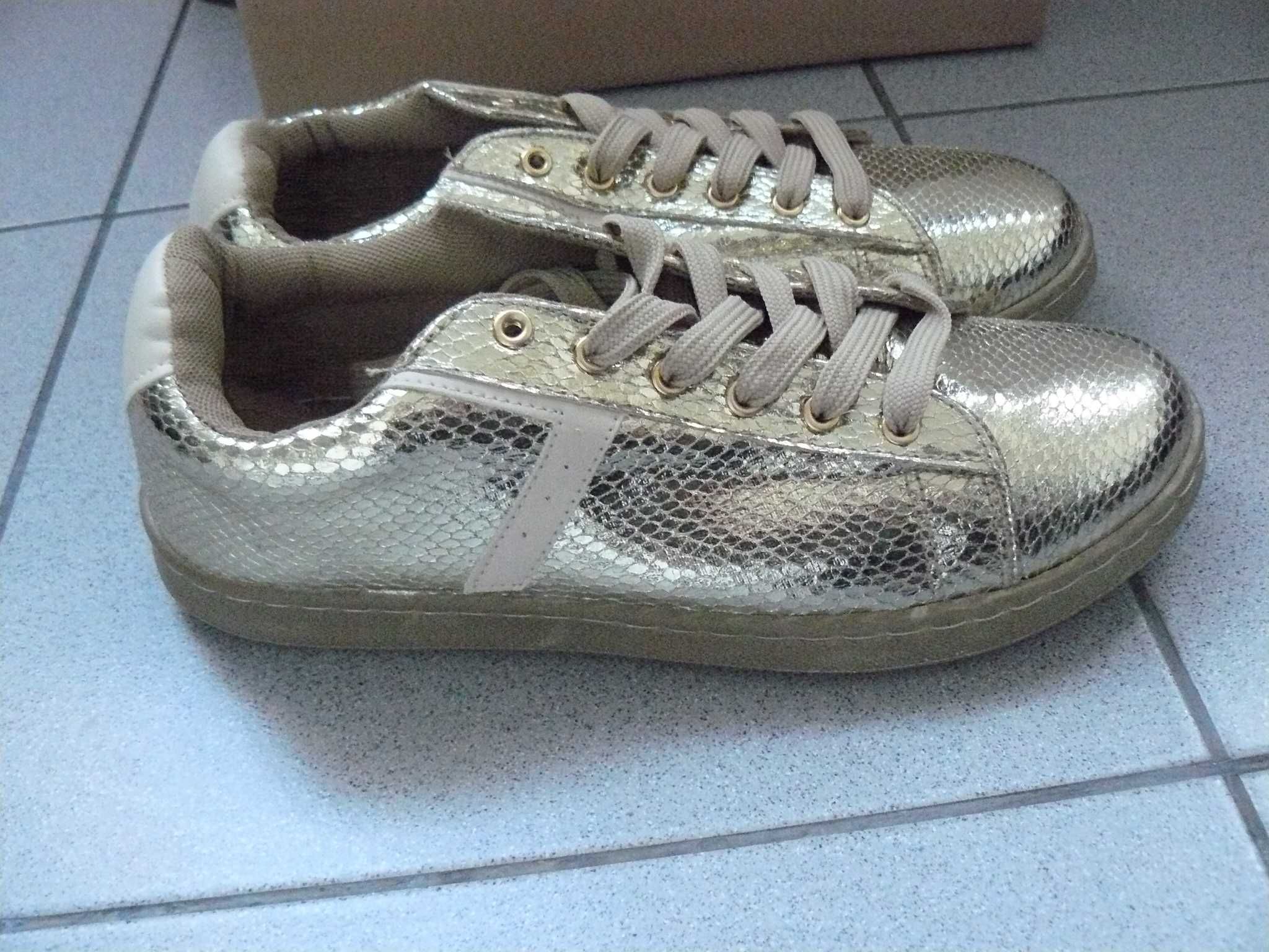 Pantofi Sport/Tenisi Dama Golden Imprimeu Imitatie Piele Sarpe,Noi