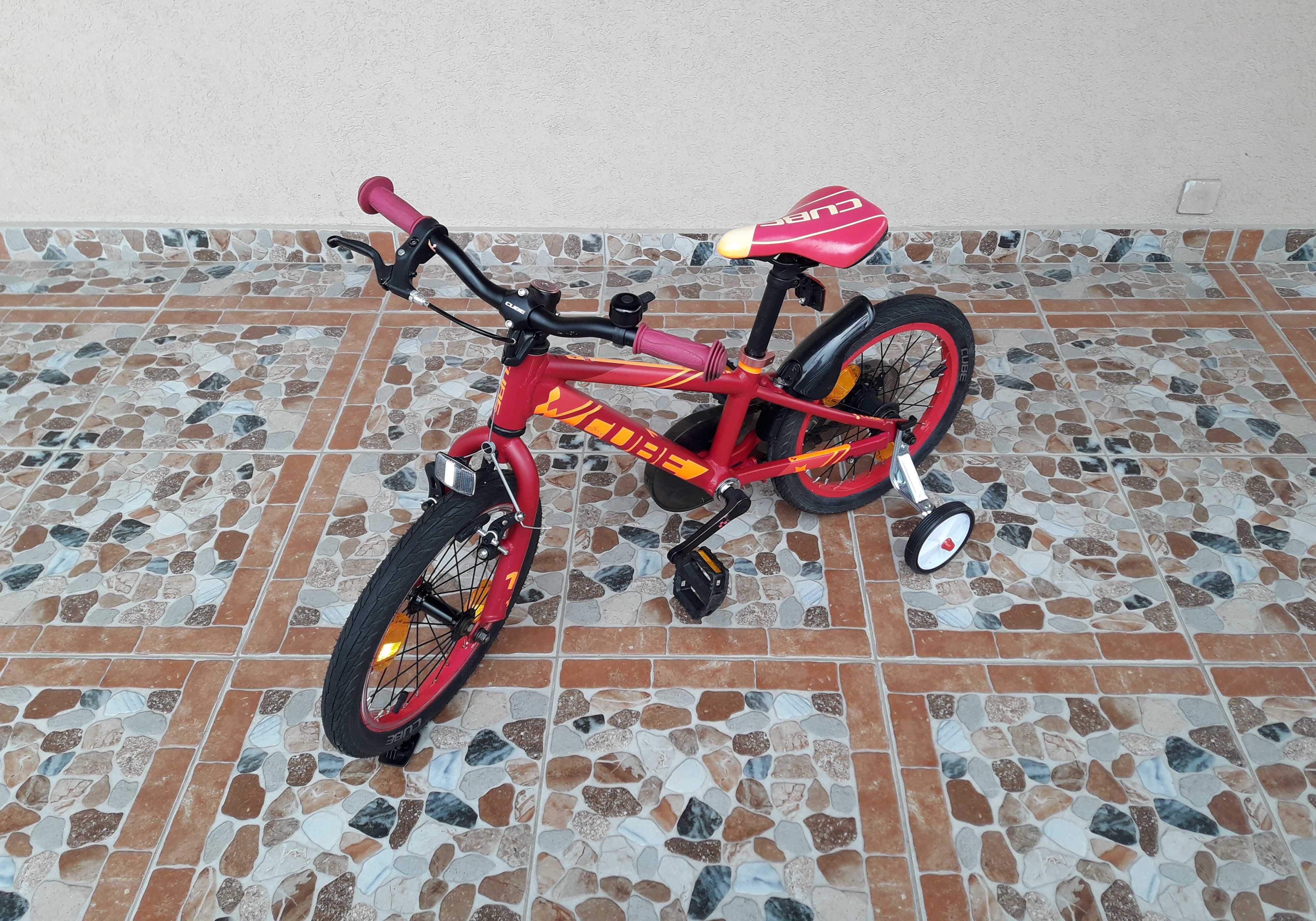 Bicicletă copii 16’ Cube Race KID 160 MTB, ALUMINIU – roz/orange