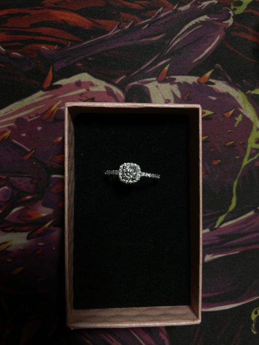 Inel de argint cu piatra diamant 0.5ct