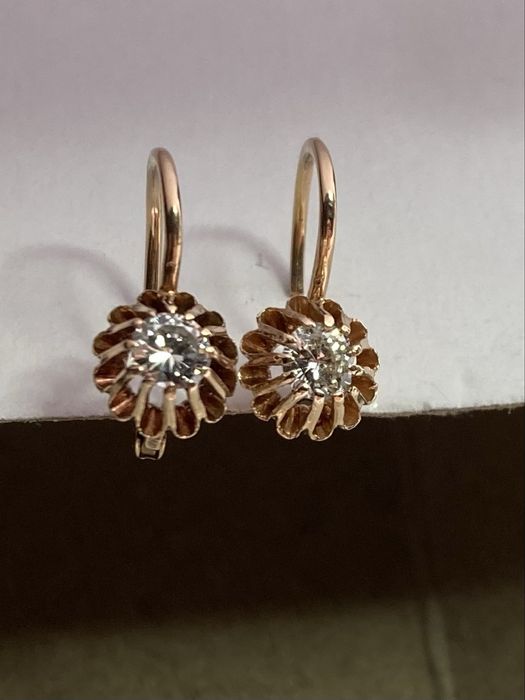 Cercei vechi aur  cu diamante 0.50ct
