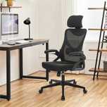 Scaun birou ergonomic cu tetieră și brațe rabatabile |S 592717 Black