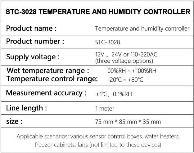 Termoregulyator / Датчик контроля температуры и влажности / STC 3028