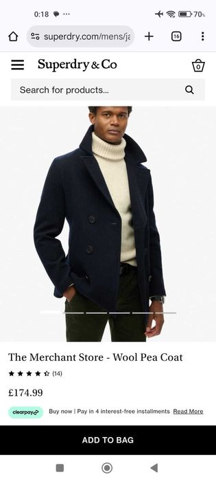 SUPERDRY palton barbati, L, merge pentru M