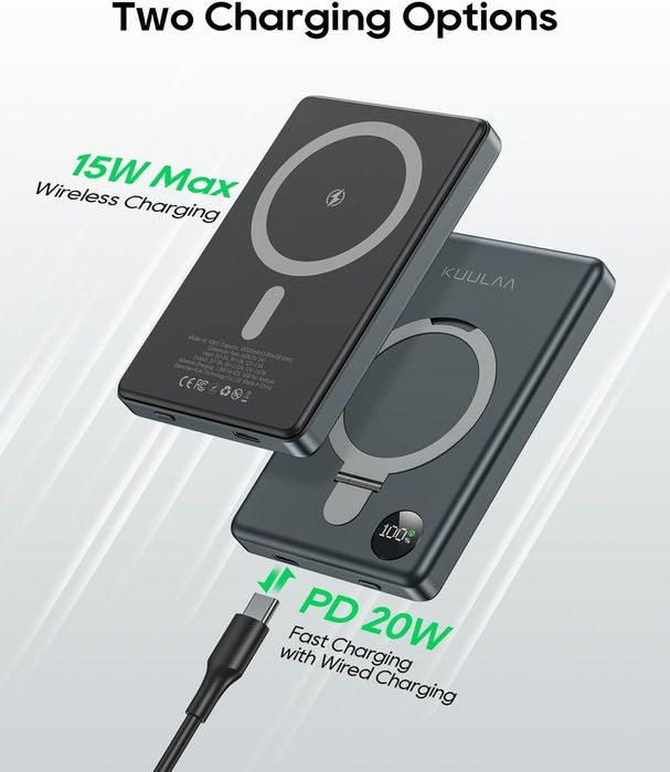 Baterie externa MagSafe,10000 mAh,PD 20W,USB-C,KUULAA,gri,sigilat