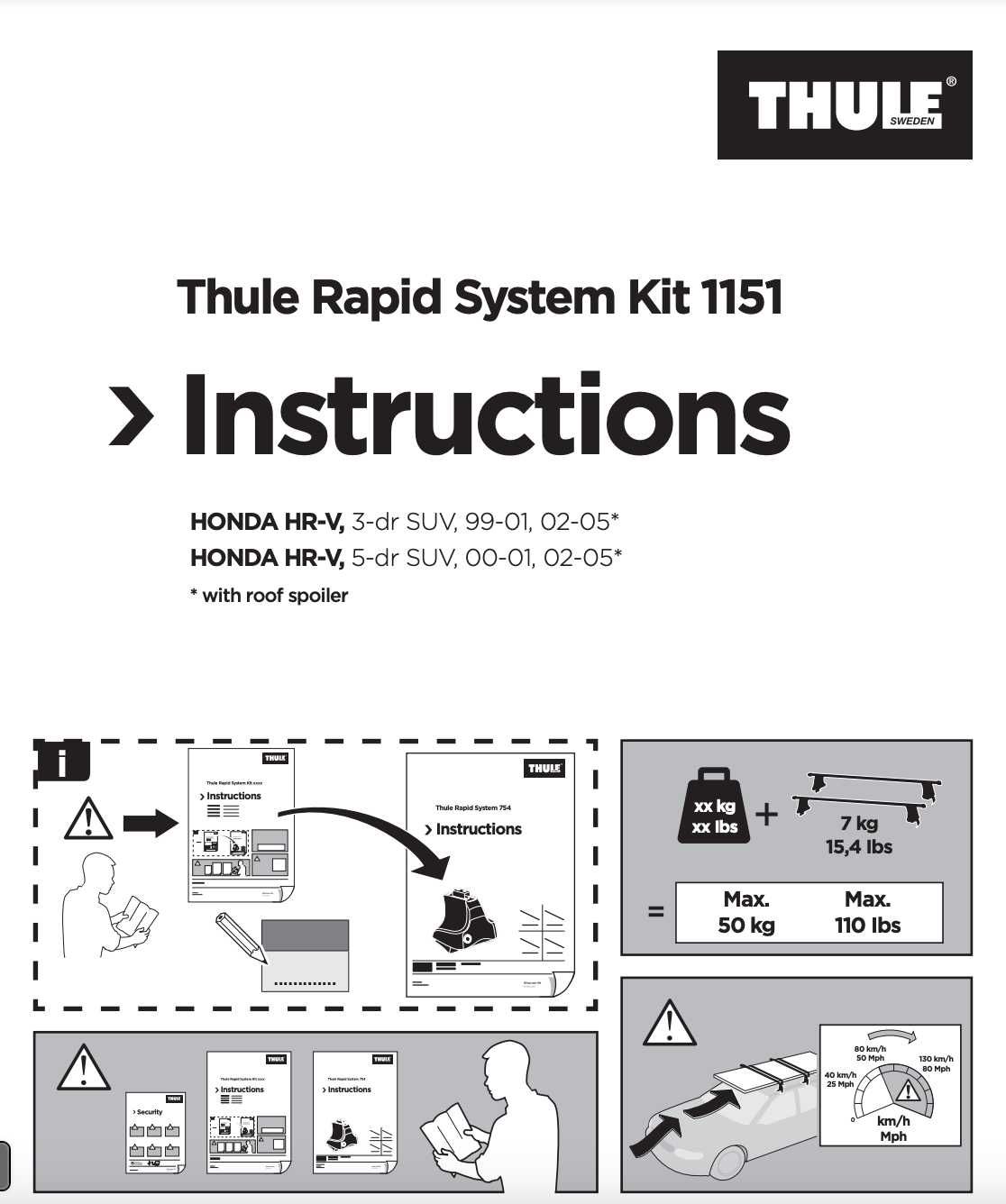 Thule kit 1151 bare transversale Honda HRV 3 usi