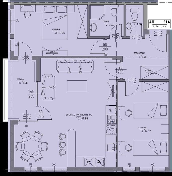 Продава се Тристаен апартамент в София, Малинова долина - 105 кв.м за 1715 €/кв.м - Снимка #2