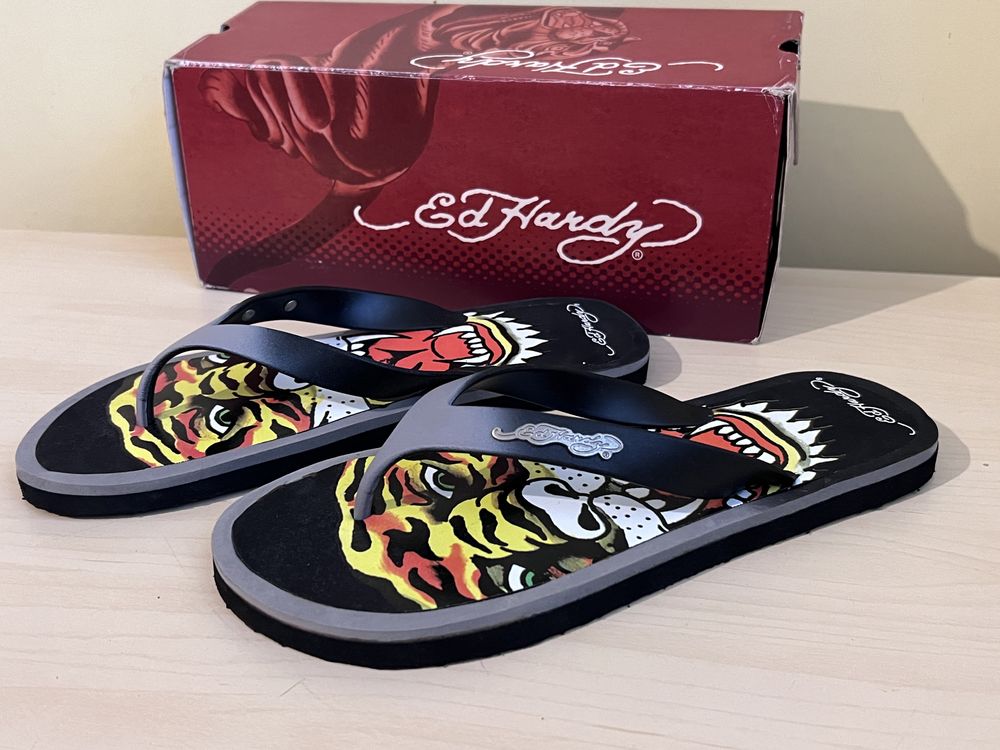Slapi barbati Ed Hardy, originali, marimea 43