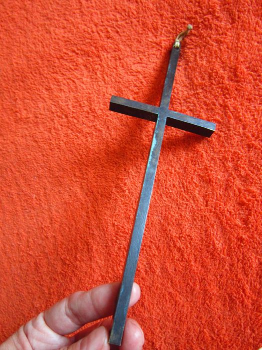 rar Cruce Crucifix handmade bronz vintage Germania 1960