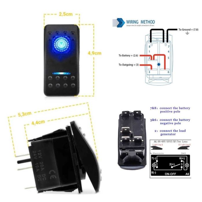 Бутон за вграждане за LEDBAR , ХАЛОГЕН И ДР 12-24V , Различни надписи