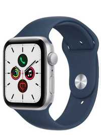 Apple Watch SE 44mm, Silver Aluminium Case, Abyss Blue Sport Band