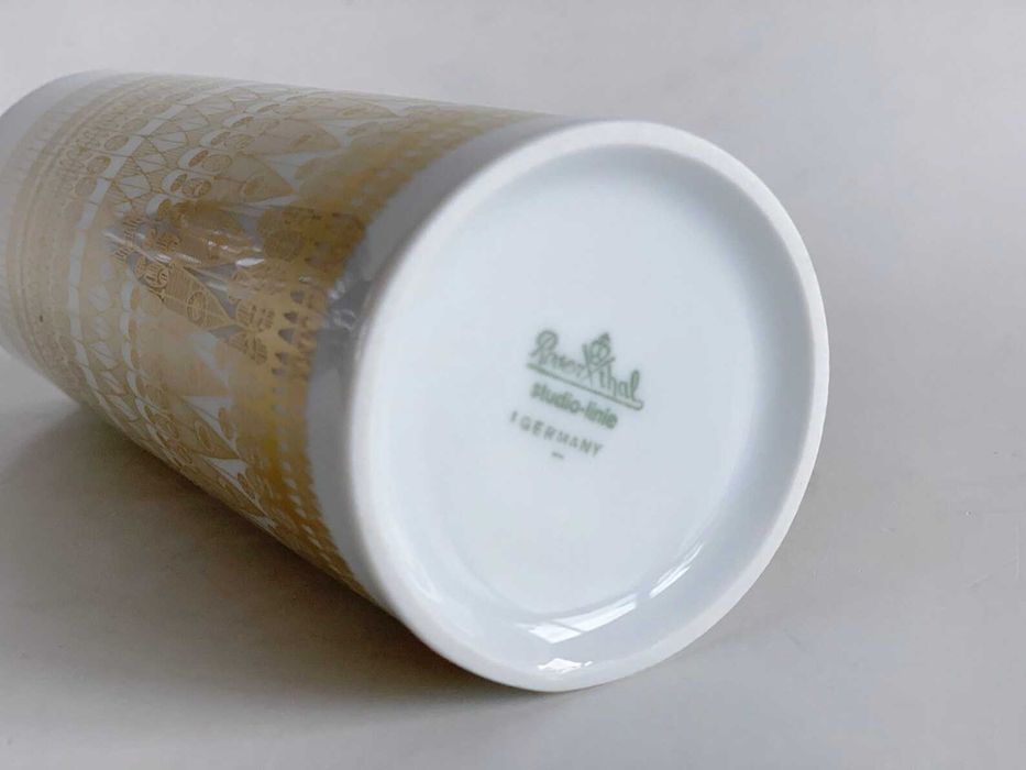 Vaza designer Theo Baumann pentru Rosenthal Studio Line 1960 aurita