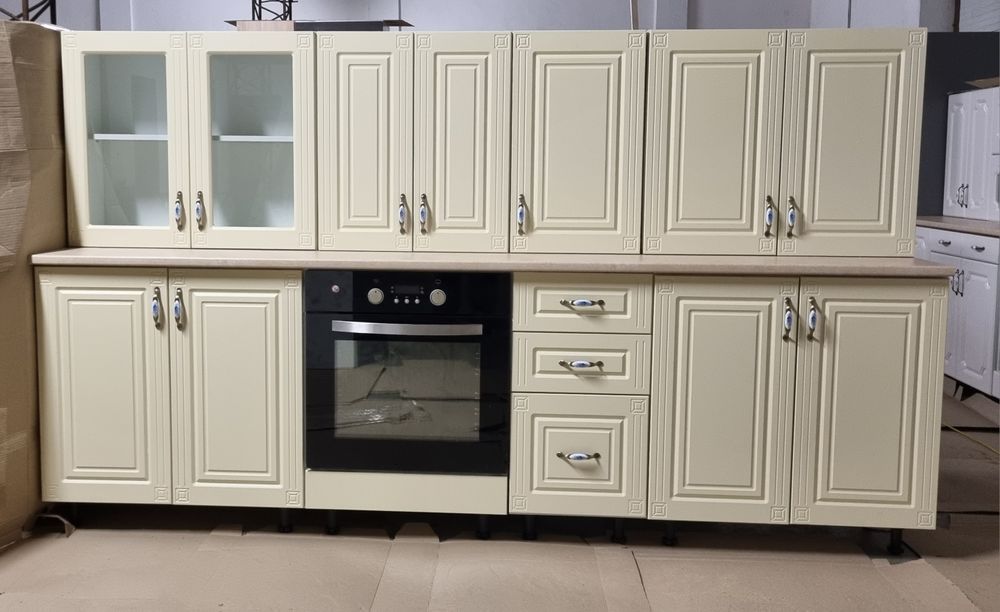 Mobila de bucatarie noua, cuptor electric,  fronturi mdf crem