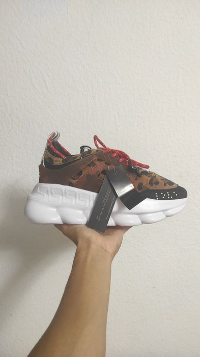 Versace chain reaction leopard print