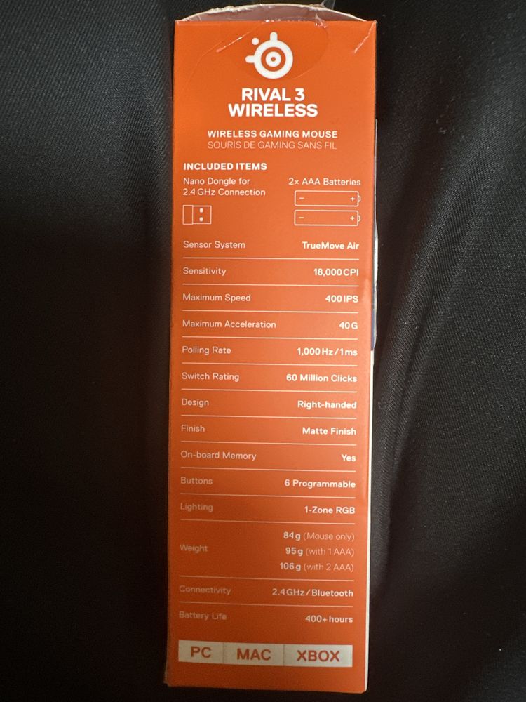 Мишка Steelseries rival 3 wireless