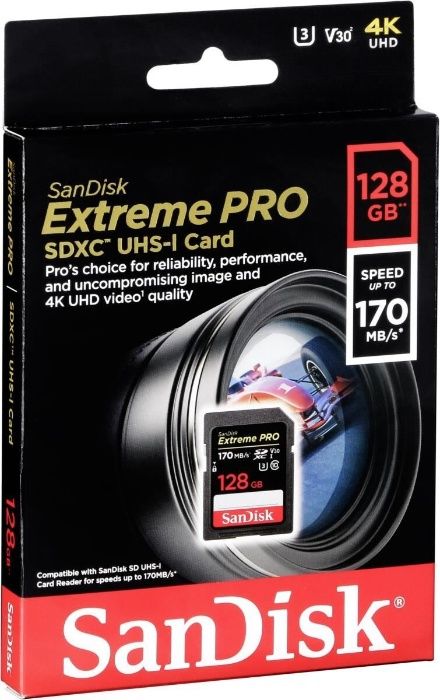 SanDisk Extreme Pro V30 SDXC UHS-I U3 64/128/256Gb