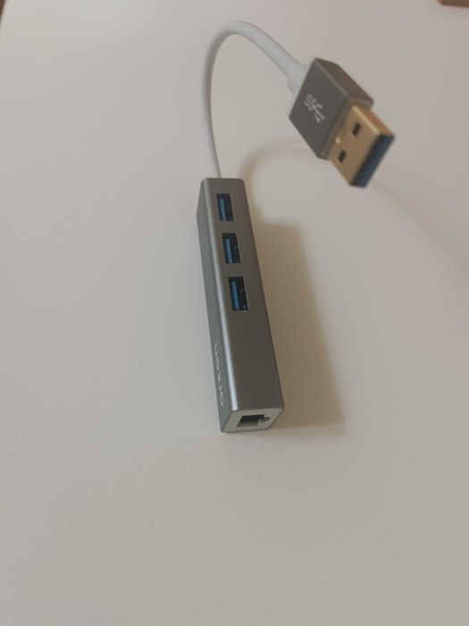 USB Адаптер для интернет порта с 3-портовым хабом Onten