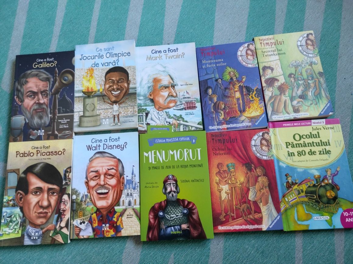 10 cărți în total: 5 Cărți copii seria "Cine a fost" plus 5 Cărți bonu