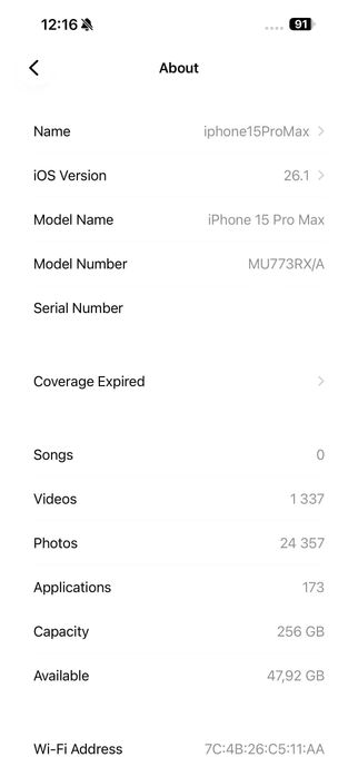 iPhone 15 Pro Max 256GB Black Titanium - без забележки в гаранция