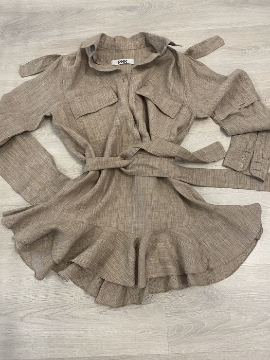 Rochie pnk din material natural in