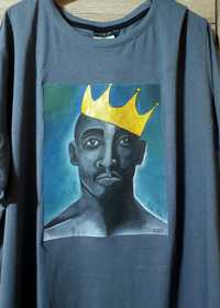 Tricou pictat manual Tupac Shakur