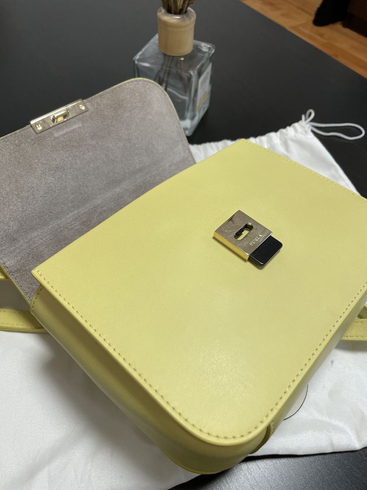 Furla Elisir mini geanta yellow lime crossbody