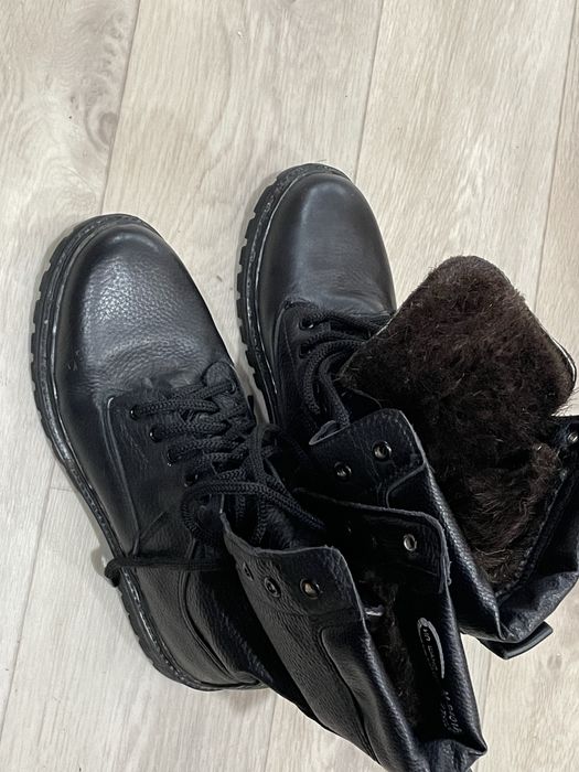 Берцы кожанная обувь, зимняя, мех натуральный